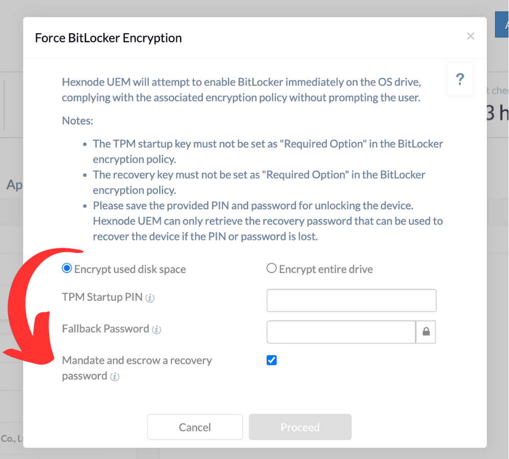 Escrow Recovery Password for Windows BitLocker Unified Endpoint Management Community Hexnode