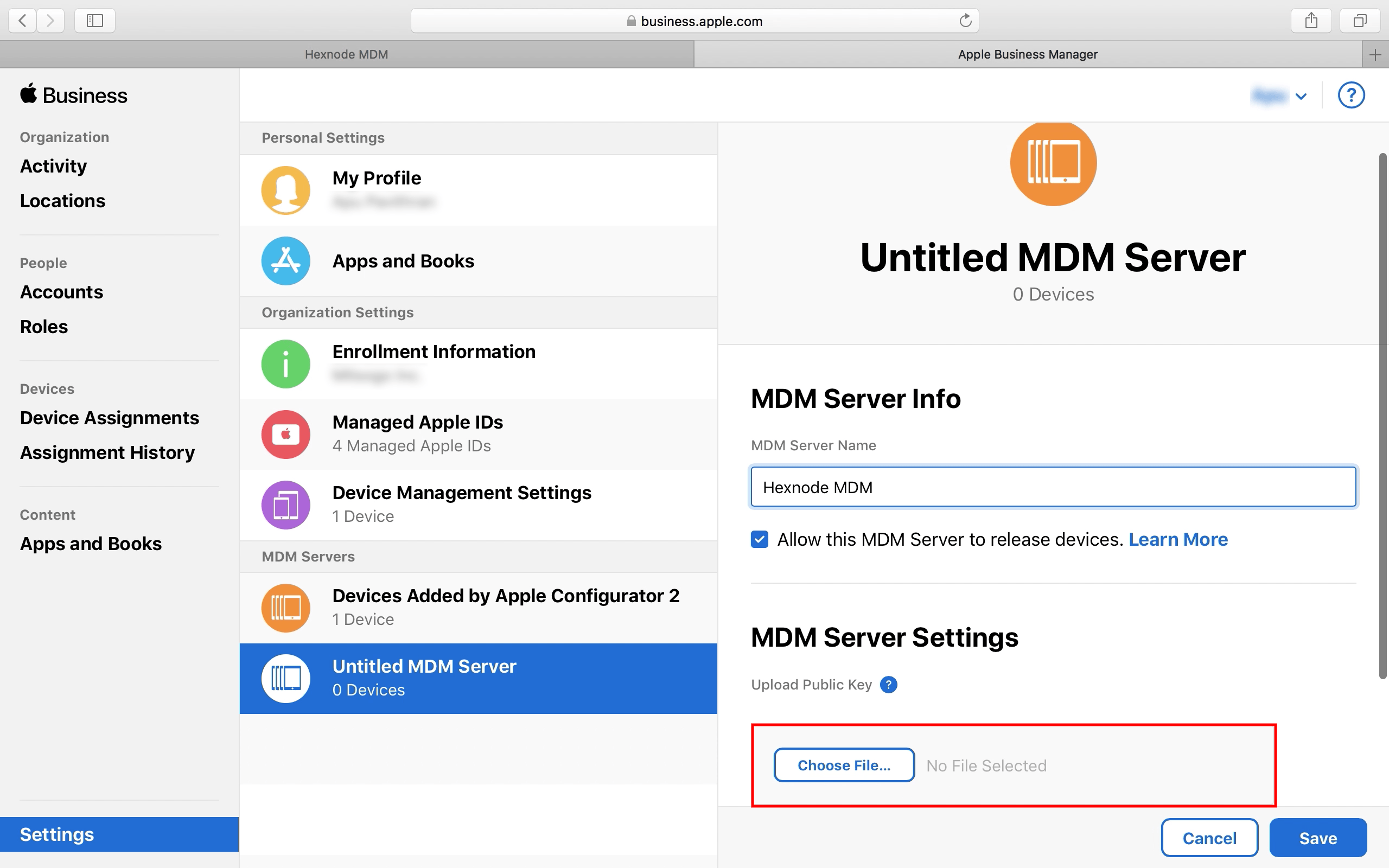 How do i find my mdm server url
