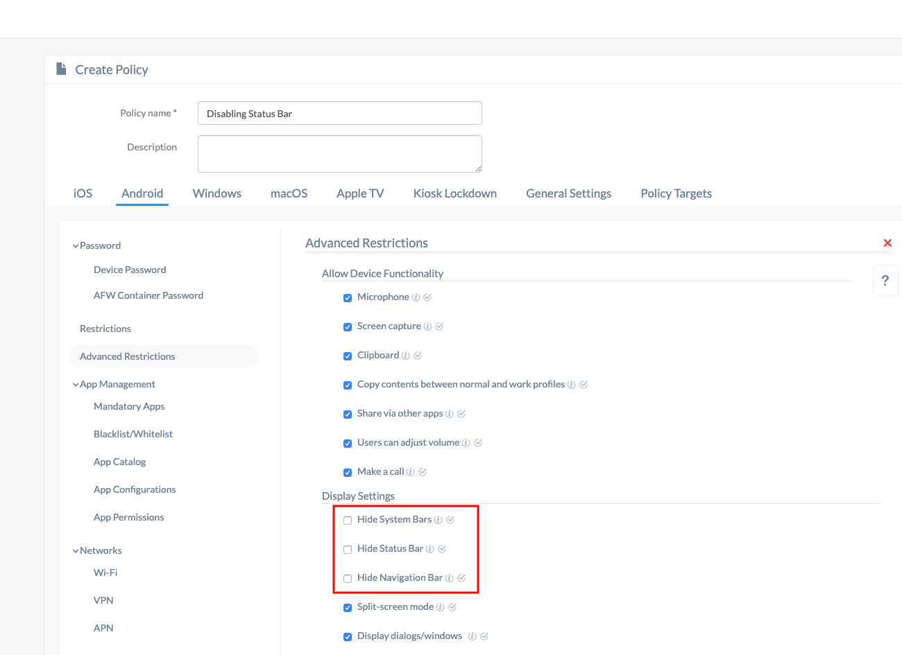 How to Hide Status Bar on Android Devices Hexnode Help Center