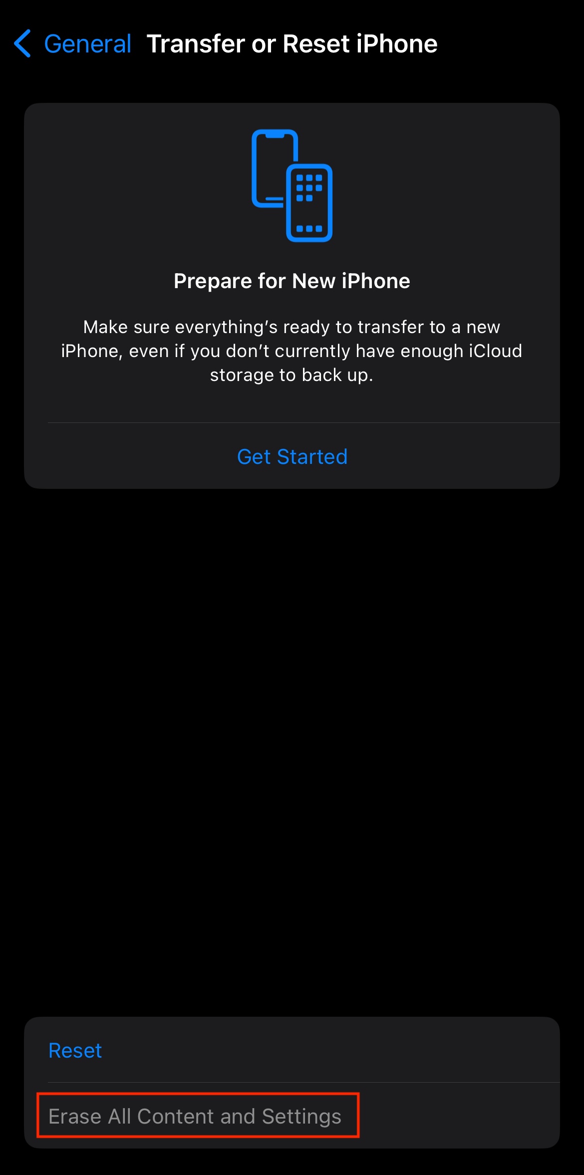 Configuration profile to disable erase all content and settings option