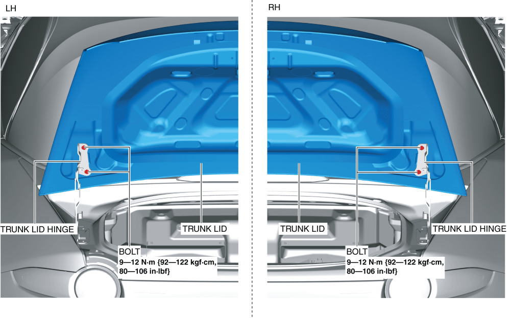 TRUNK LID REMOVAL/INSTALLATION 2016 ND Shop Manual