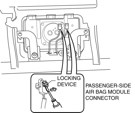 PASSENGER-SIDE AIR BAG MODULE REMOVAL/INSTALLATION [TWO-STEP DEPLOYMENT