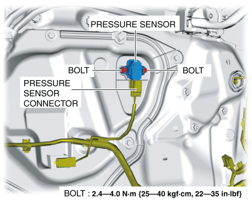 PRESSURE SENSOR REMOVAL/INSTALLATION [TWO-STEP DEPLOYMENT CONTROL