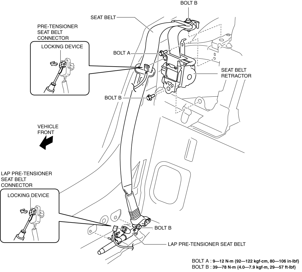 SEAT BELT REMOVAL/INSTALLATION 2016 ND Shop Manual