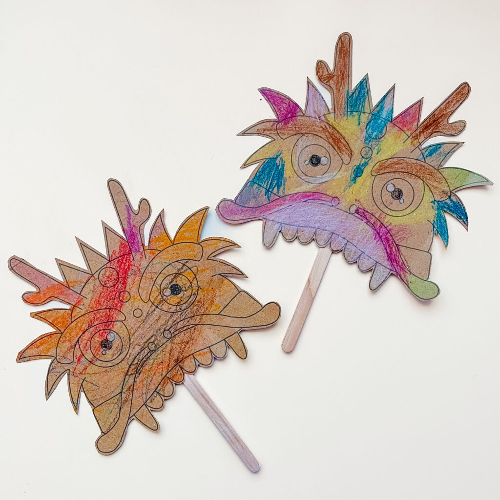 Paper Dragon Puppet Mask vida.gt