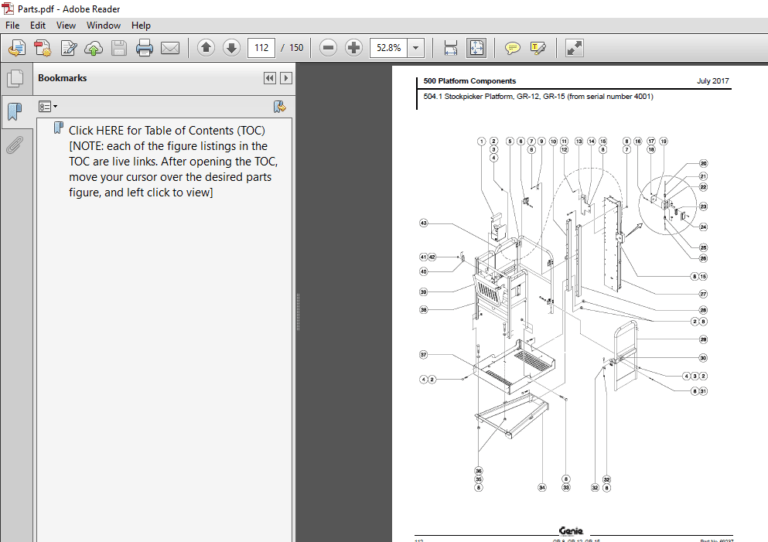 Terex Genie GR 8 GR 12 GR 15 Part Manual PDF DOWNLOAD HeyDownloads