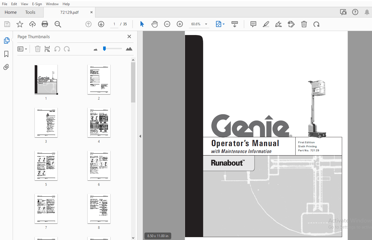 Genie Runabout Operator's Manual 72129 - PDF DOWNLOAD - HeyDownloads