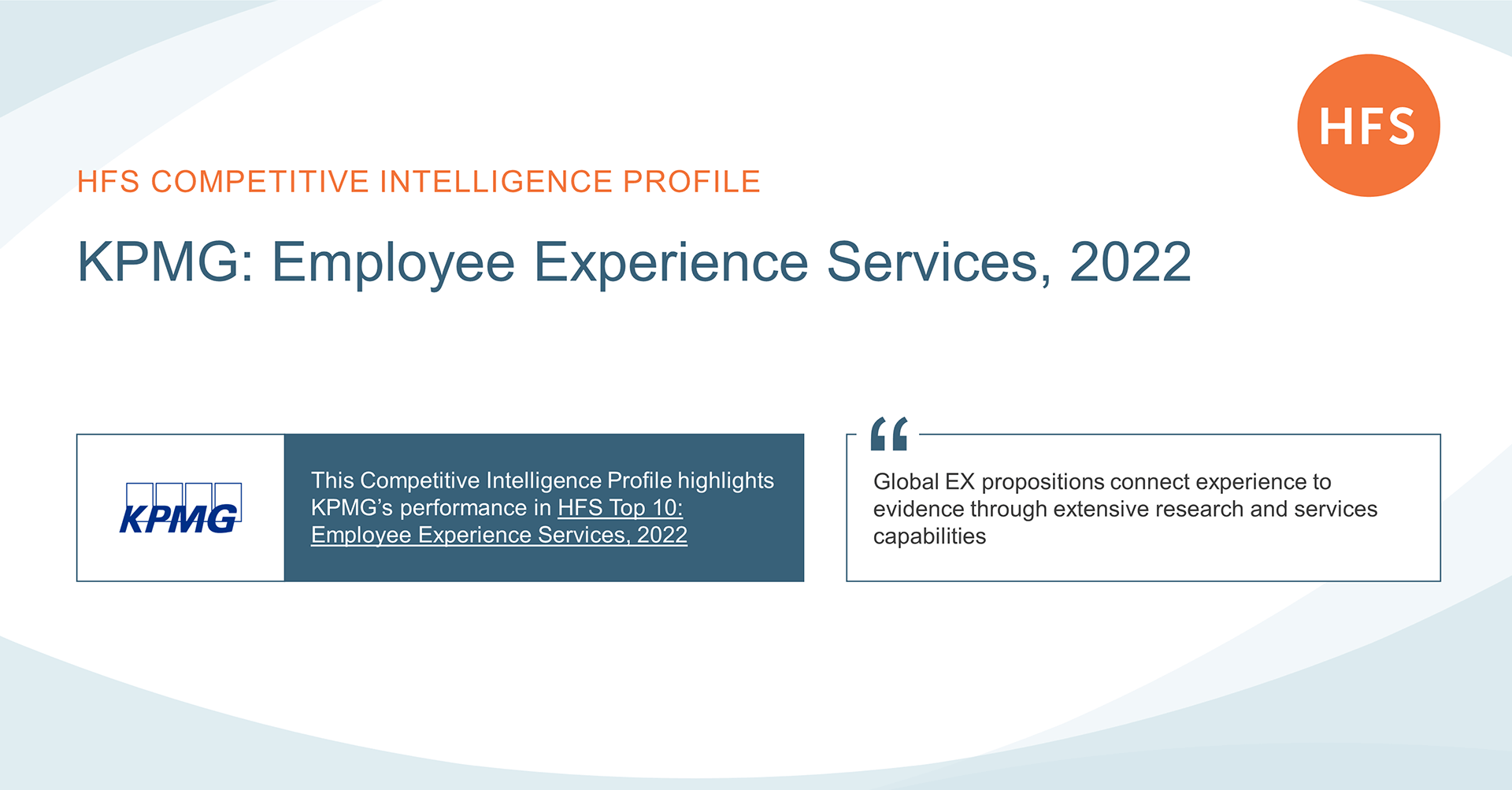 KPMG Employee Experience Services, 2022 HFS Research
