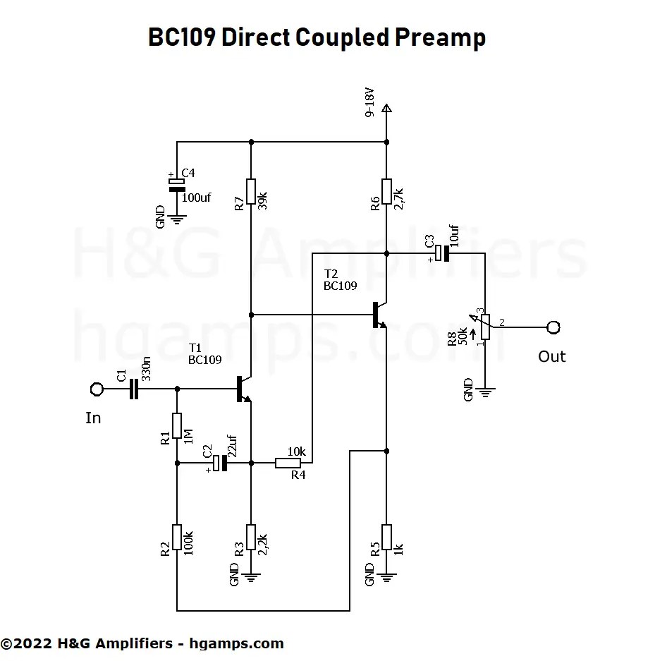 Transistor Preamp Schematic - Circuit Diagram