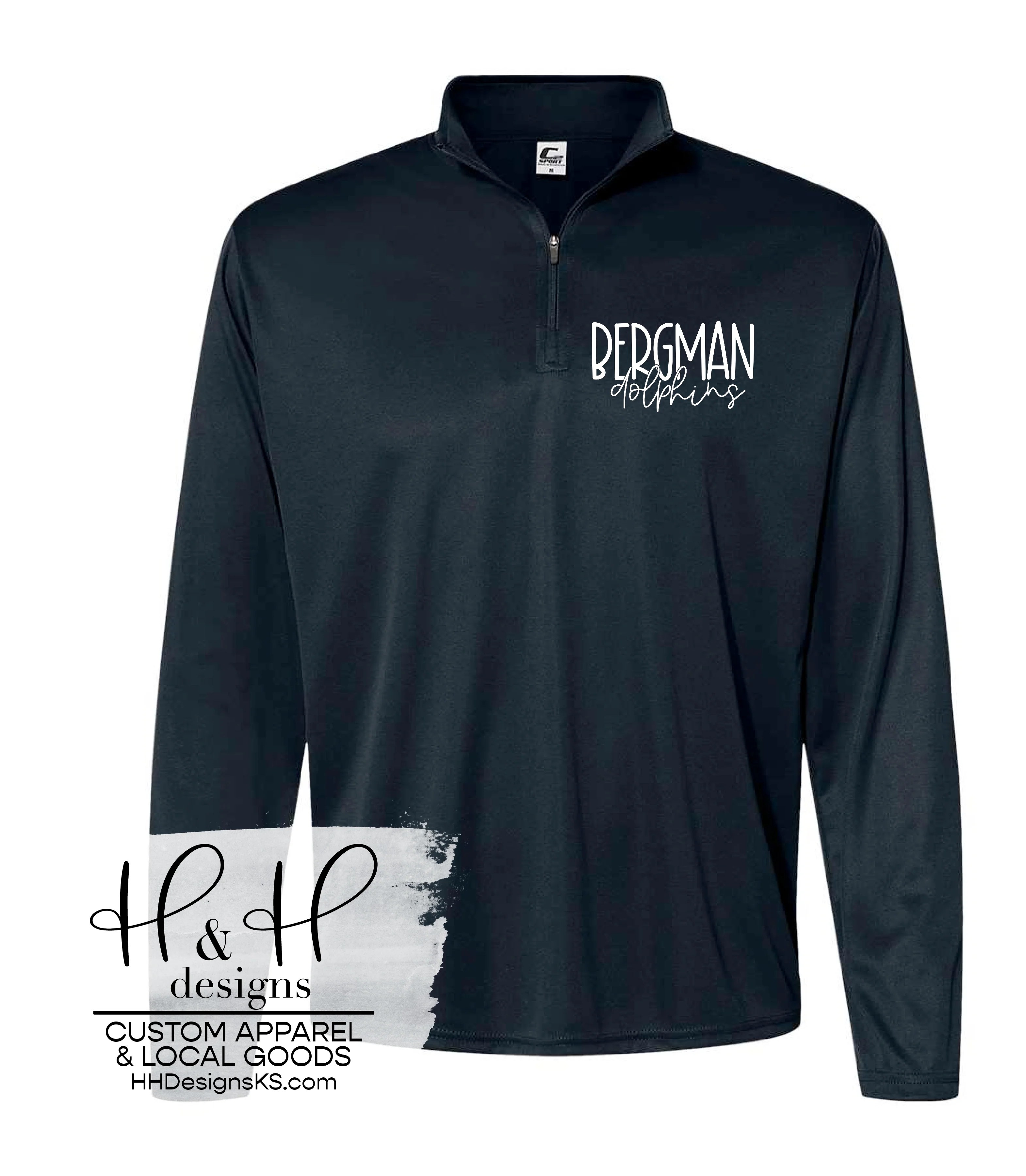 1/4 Zip Jacket Bergman Dolphins H&H Designs LLC