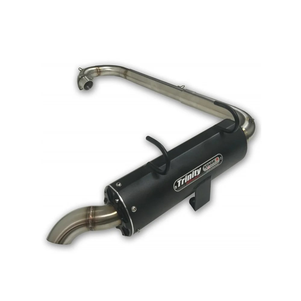 Trinity Racing Stage 5 Full System Exhaust, Black Mufflers Polaris A