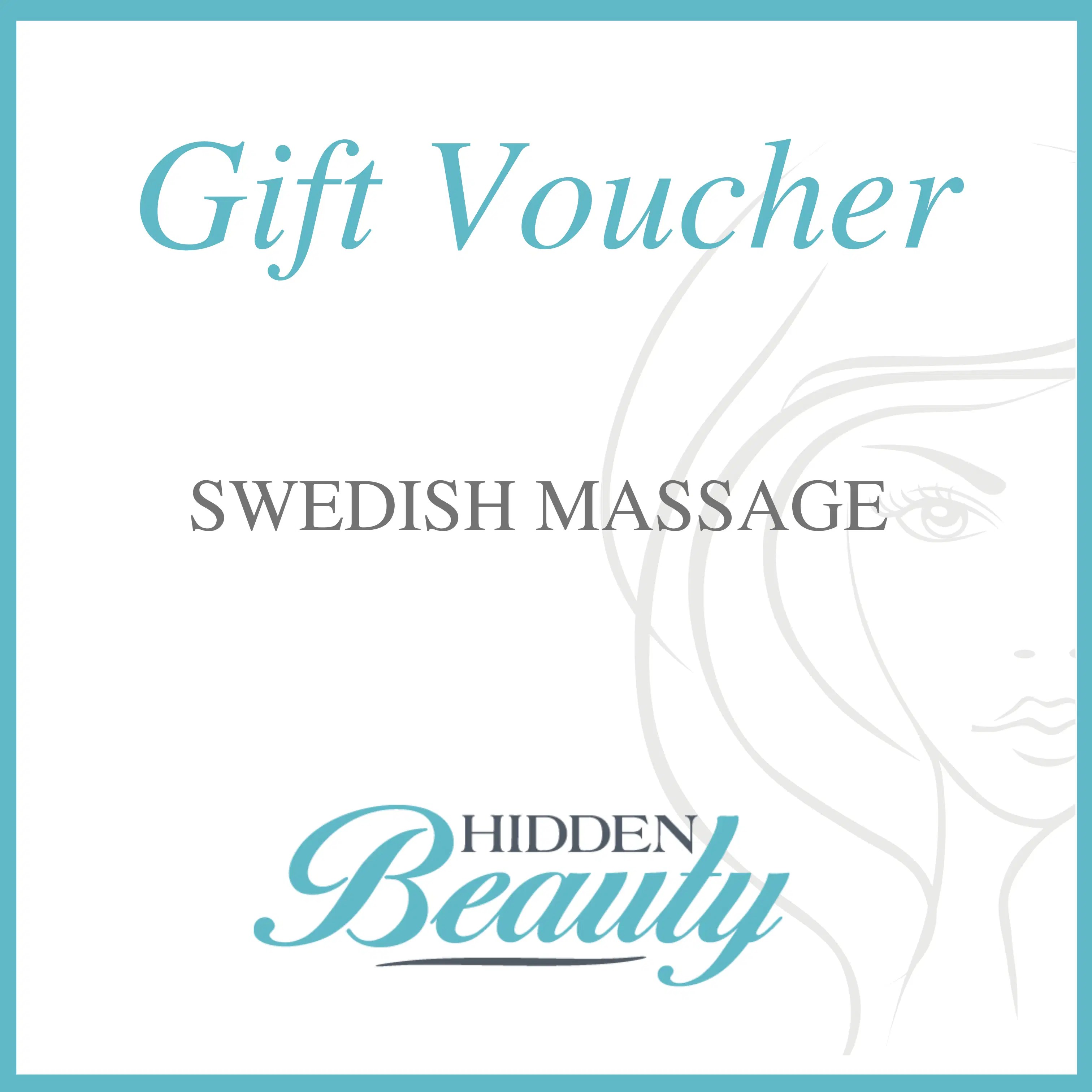 Classic Swedish Massage (60 mins) Gift Voucher Hidden Beauty