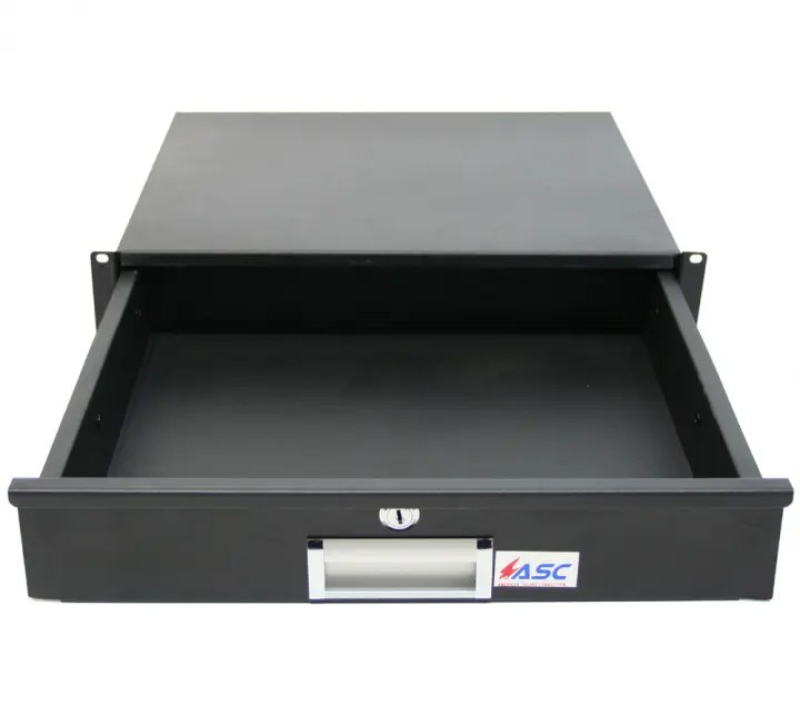 19" Rack Mount 2U Locking Drawer Pro Audio DJ or Server Rack Lock