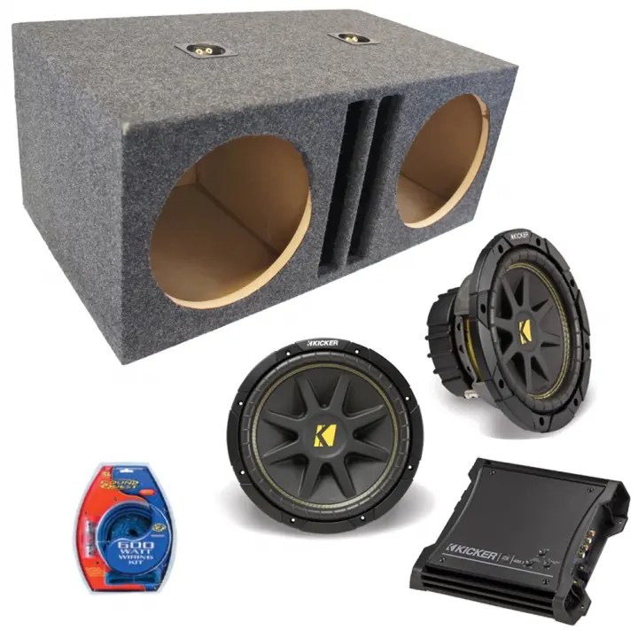Kicker Amplified Subwoofer Enclosure W/ Dual C10 Subs | Kicker-Package-1021