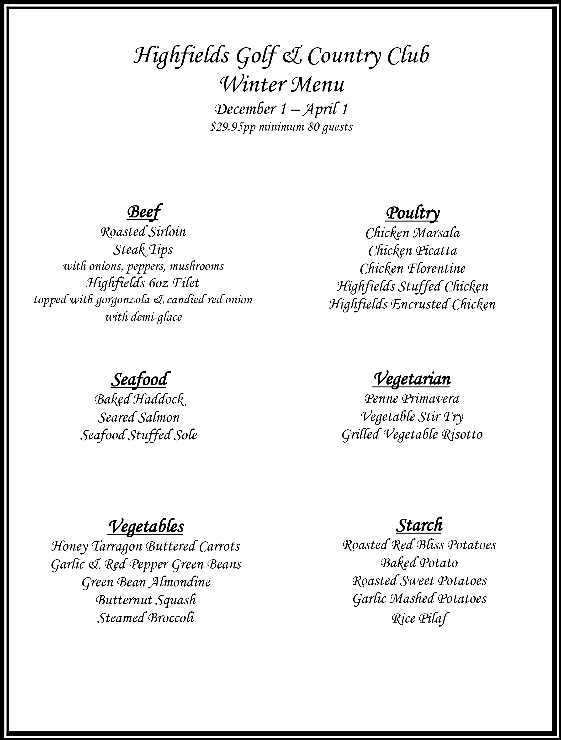 Highfields Golf & Country Club Winter Weddings