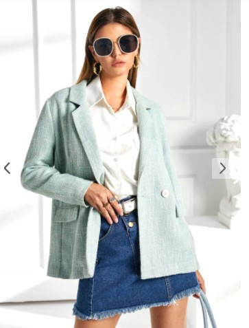 blue pastel knit coat