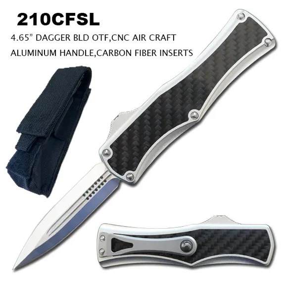OTF Knife 440C 7CR13 Stainless Steel Blade/CNC Aircraft Aluminum Carbo