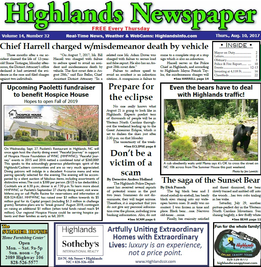 Highlands Newspaper Highlands NC