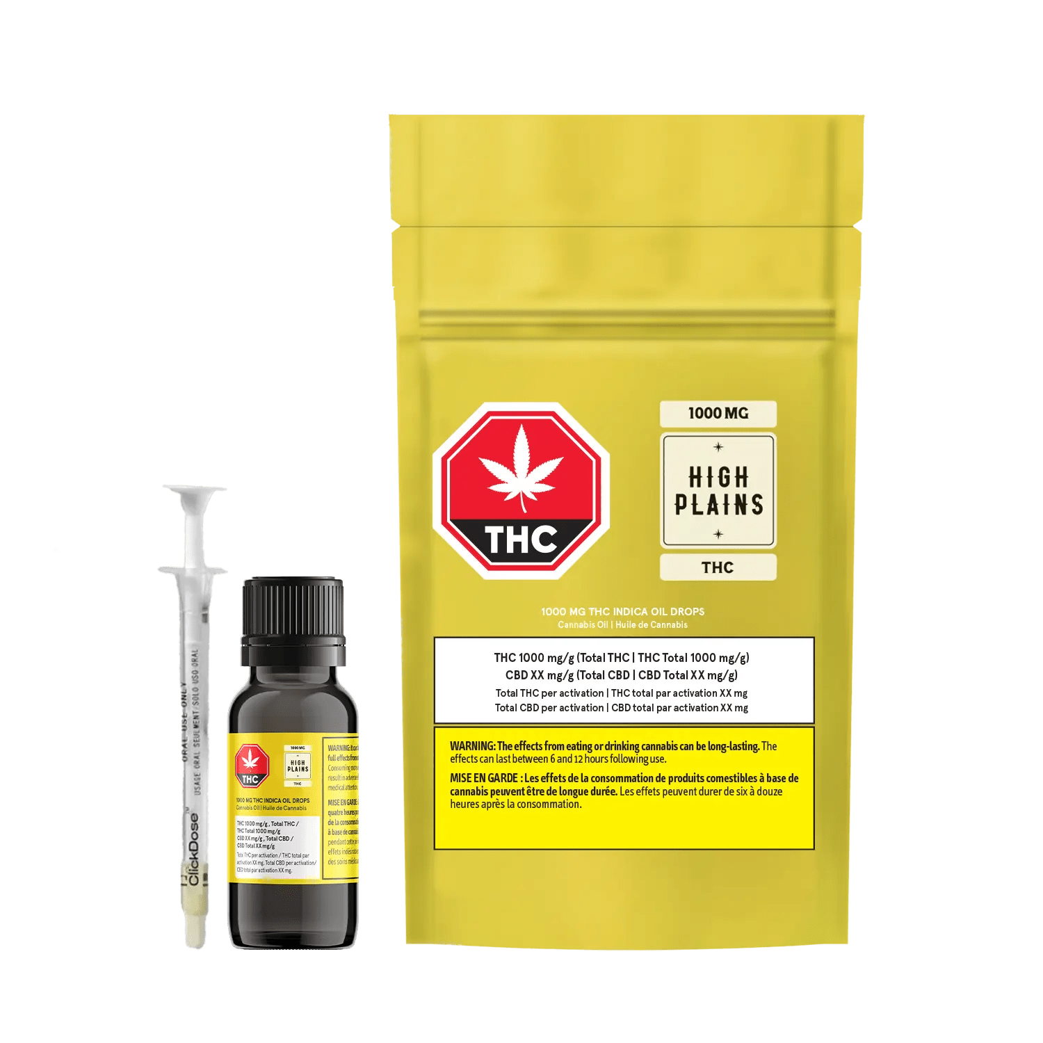 High Plains 1000mg THC Indica Oil Drops 35ml