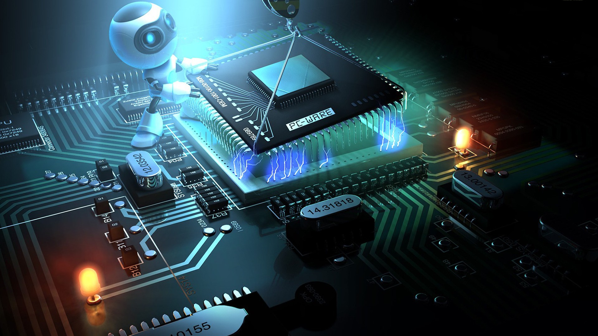 Computer Chip Robot High Definition, High Resolution HD Wallpapers