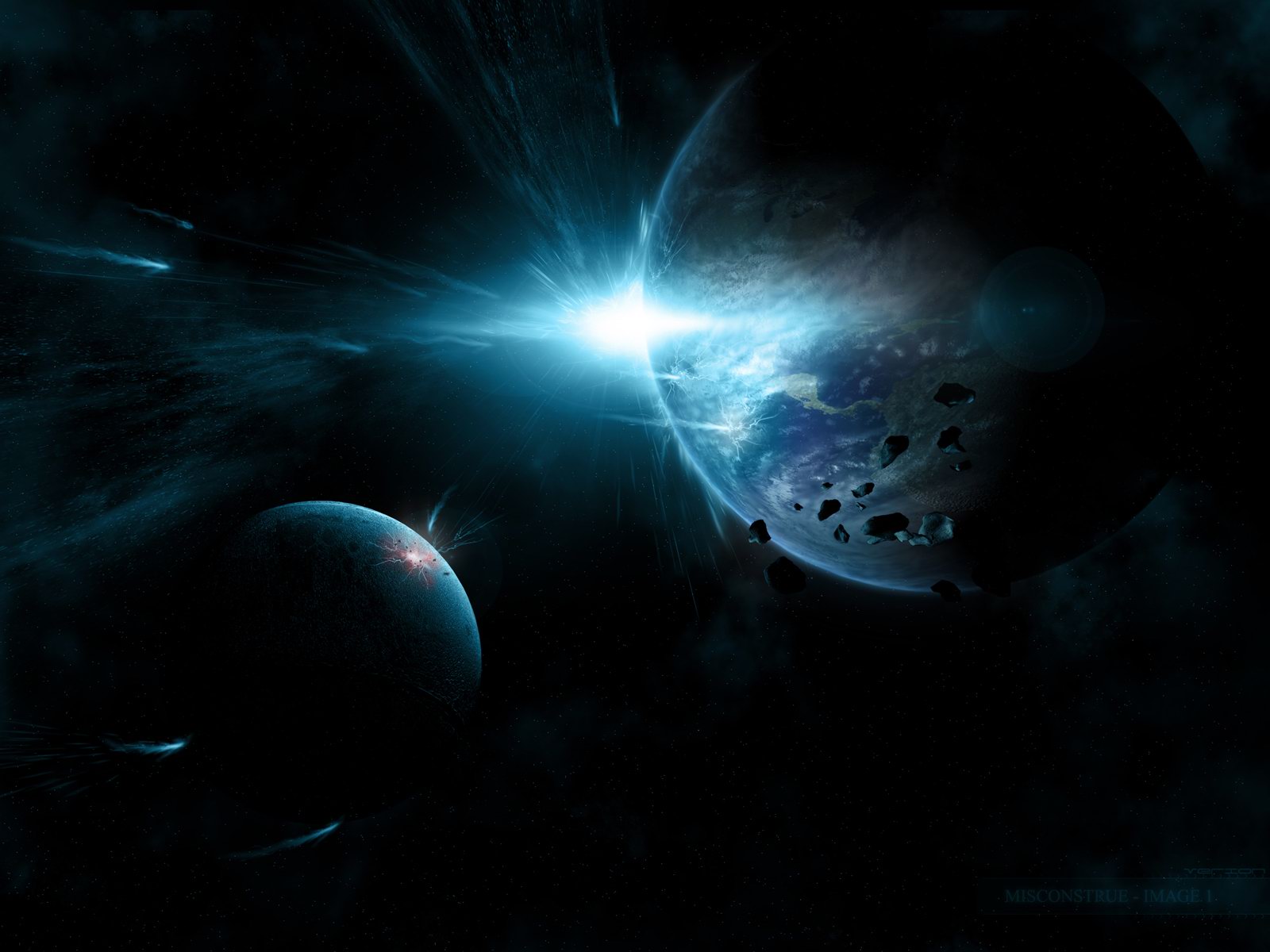 Deep Blue Space Scene High Definition, High Resolution HD Wallpapers