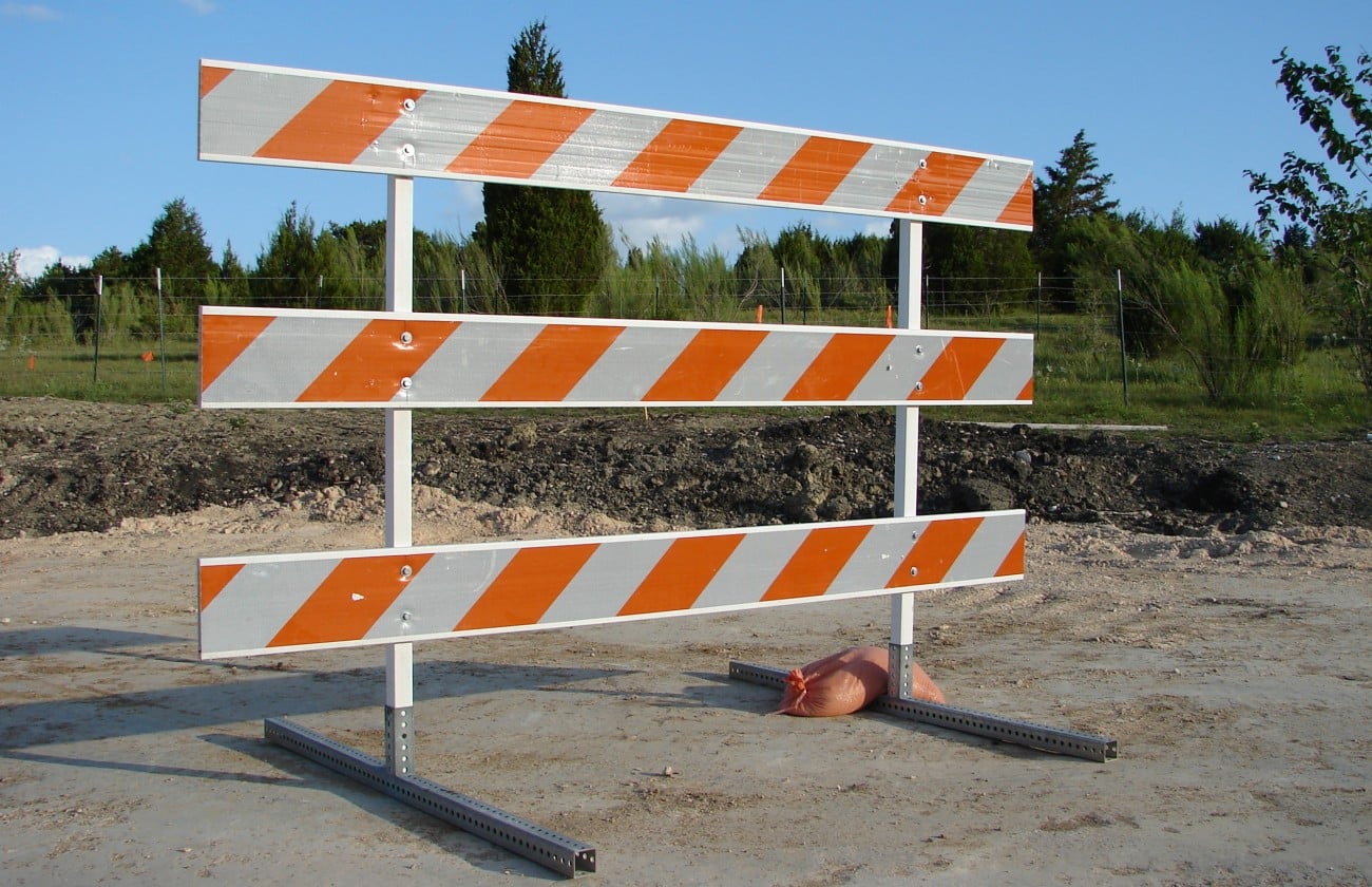 Type III Highway Safety Barricade with Reflective Sheeting Highway
