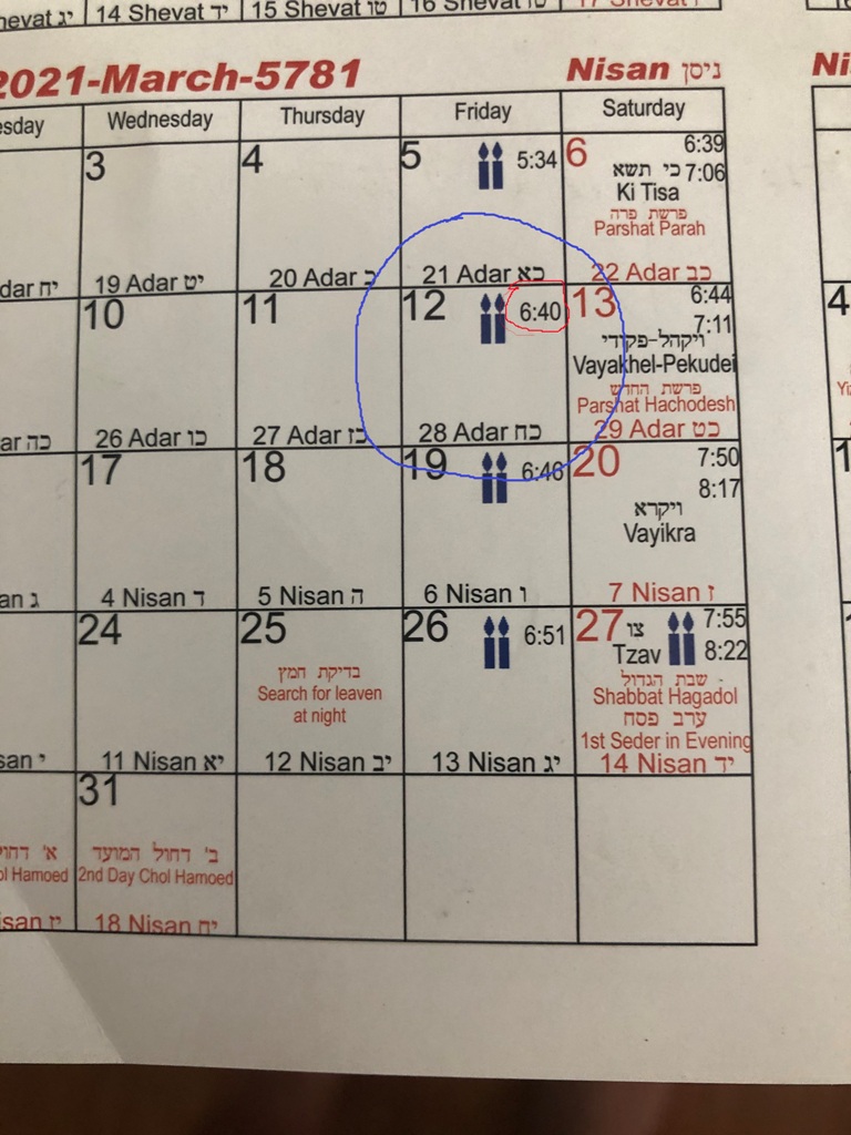 ERROR CORRECTION FOR CANDLE LIGHTING TIME IN THE