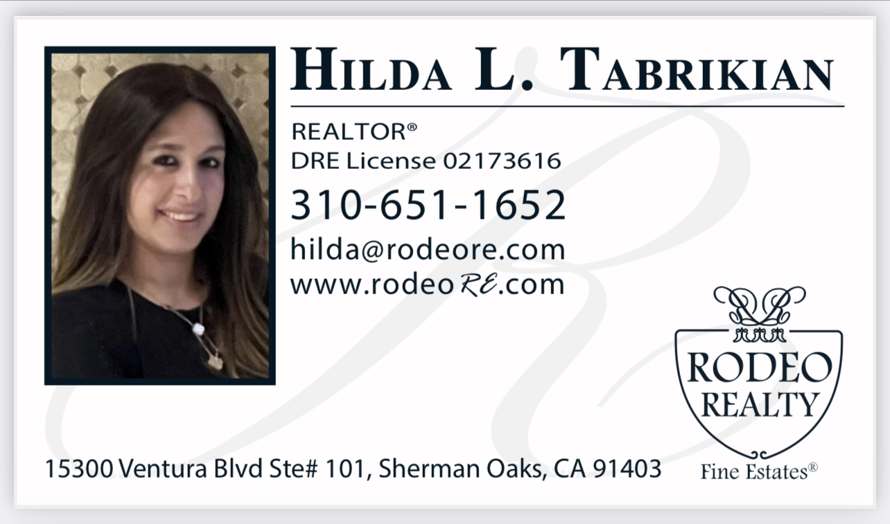 Hilda L Tabrikian Realtor with RODEO REALTY Hillygram Los Angeles