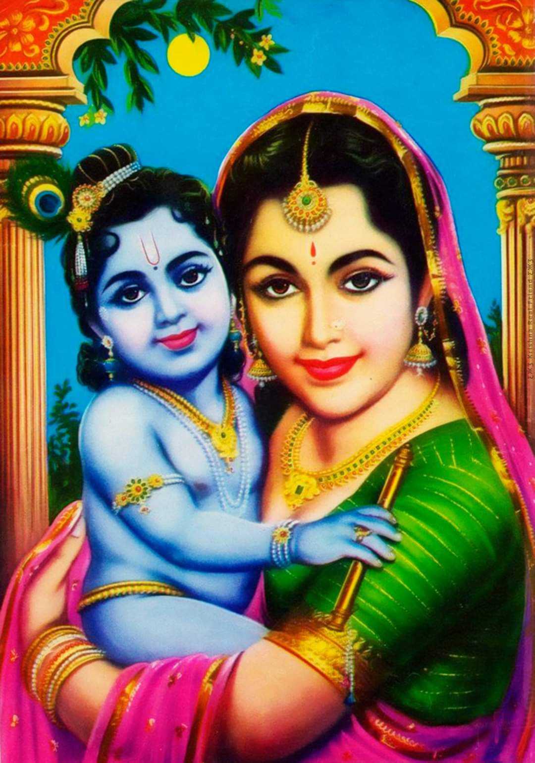 Little Krishna with Maiya Yashoda HinduWallpaper