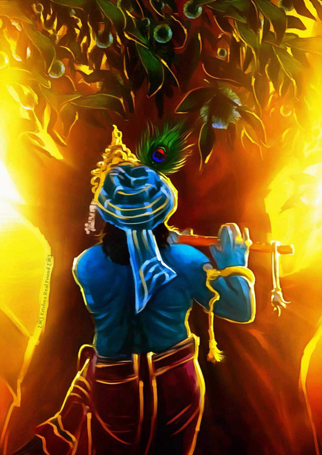 Lord Krishna Animated Beautiful Wallpaper HinduWallpaper