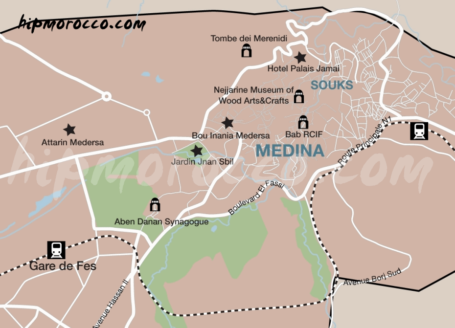 Fes Marokko Karte Morocco