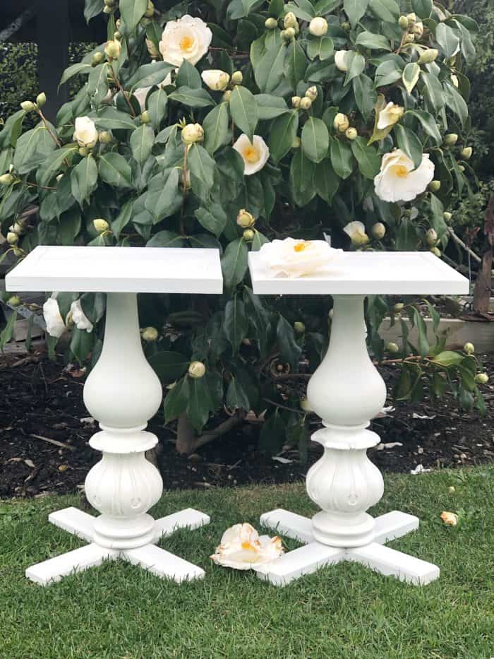 Side Table, vintage style, small, white HIRED STYLE