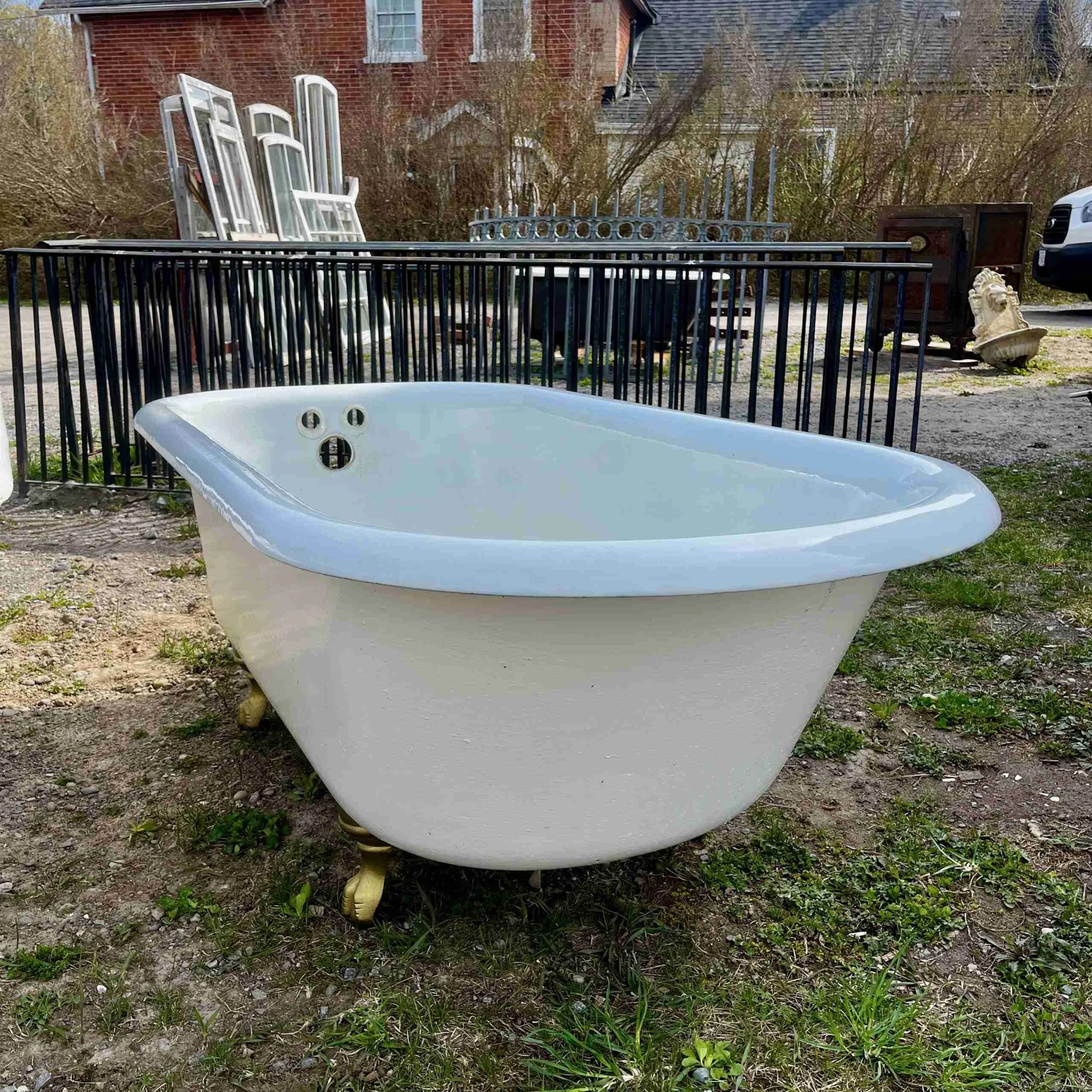 Antique Cast Iron Tub 5 foot Historic House Salvage
