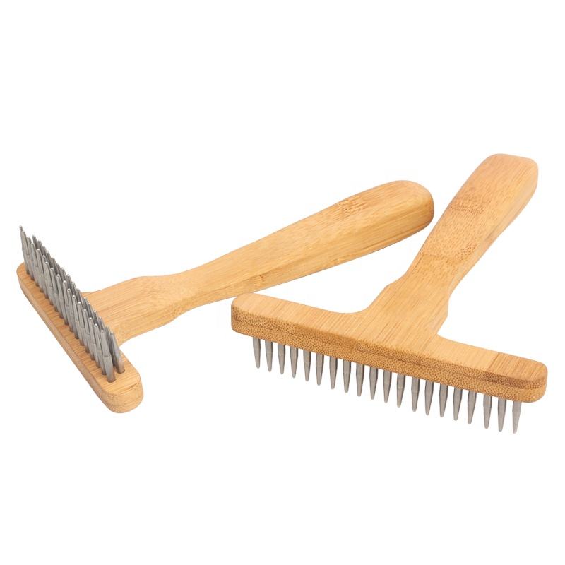 Bamboo Pet Grooming Rake Comb