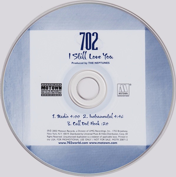 702 I Still Love You PROMO MUSIC AUDIO CD Edit Instrumental MOTR 20871