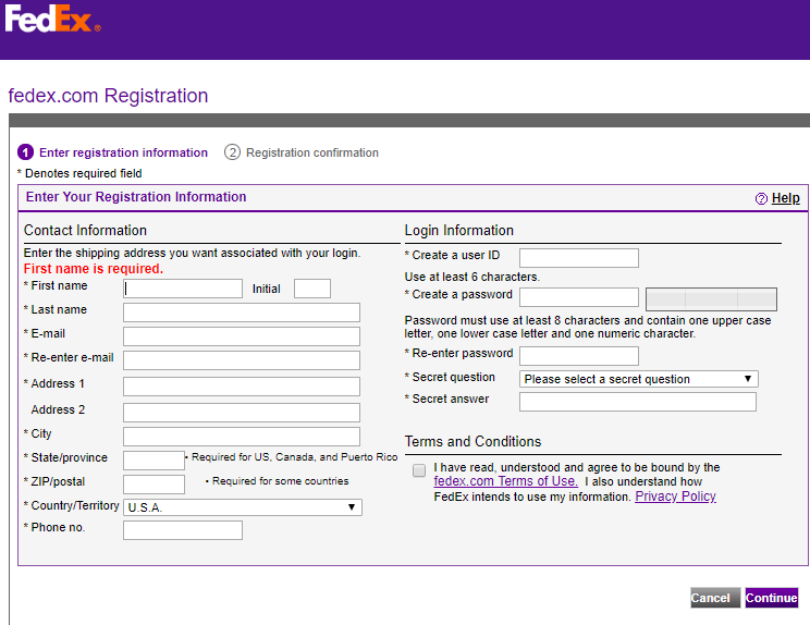 Open an Account FedEx