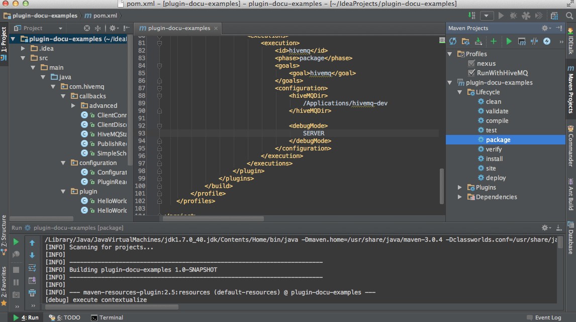 Development with the Maven Plugin HiveMQ Documentation
