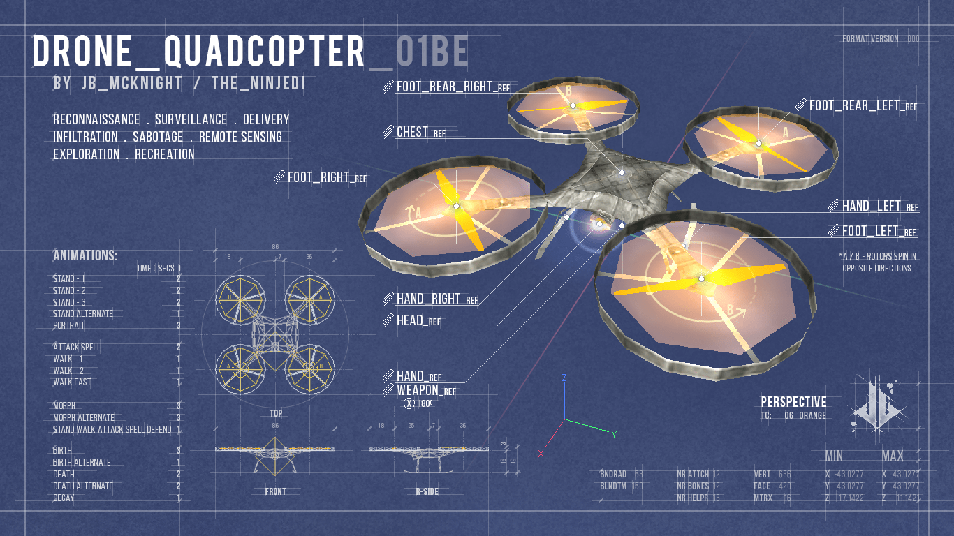 Drone Quadcopter Blueprint HIVE