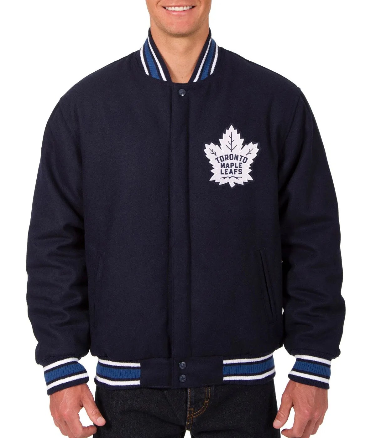 Navy Blue Varsity Toronto Maple Leafs Wool Jacket HJacket