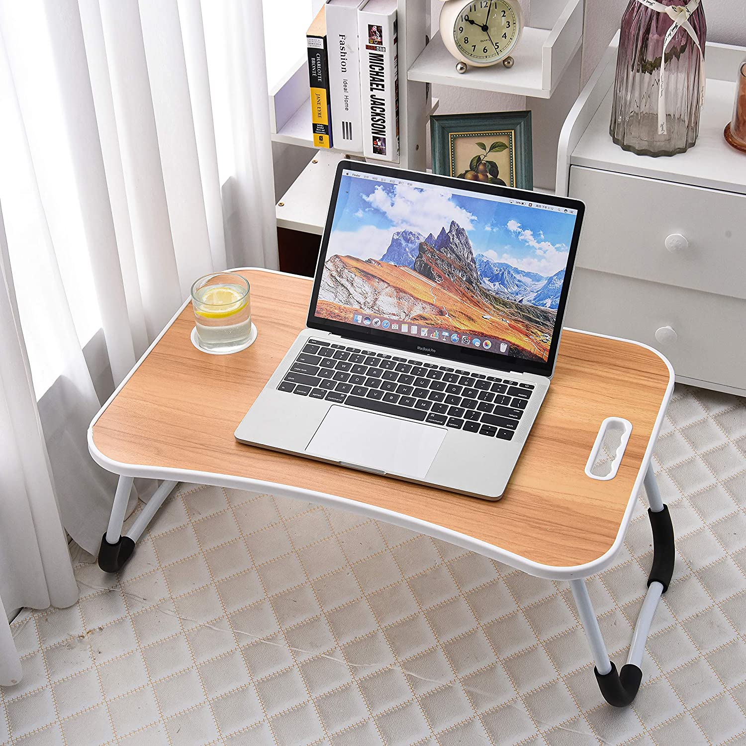 Buy Lap Desk,Portable Foldable Laptop Tray Table Walnut Cheap H&J
