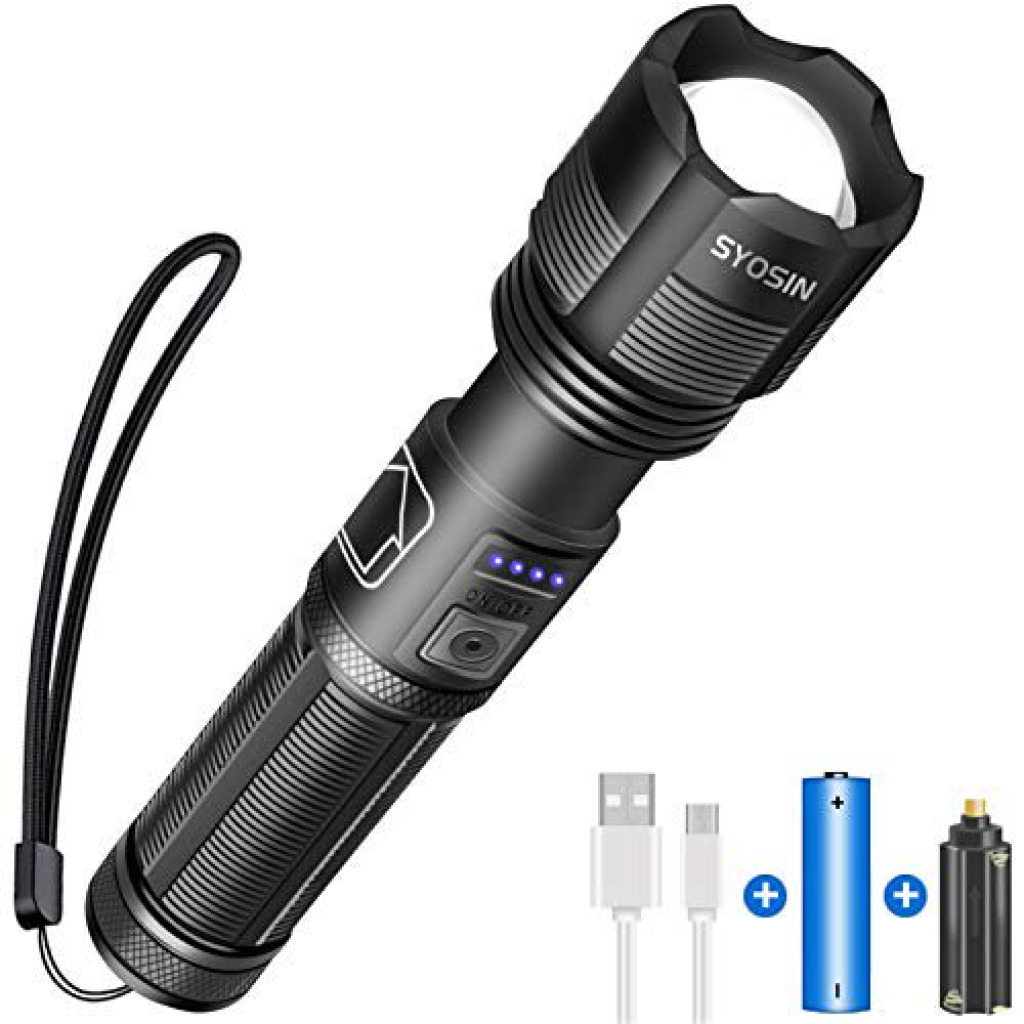 Buy Syosin XHP70 LED Rechargeable Flashlight,Tactical Flashlight with