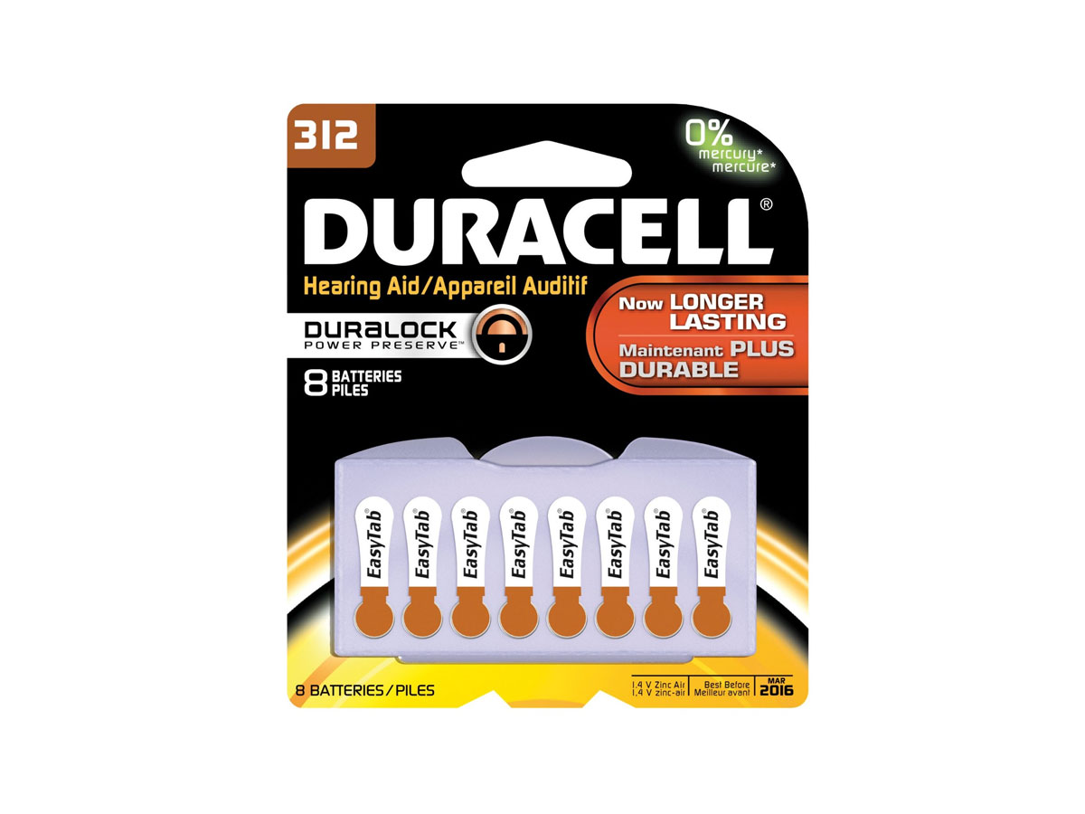 Buy Duracell 1.4 Volt Zinc Air Hearing Aid Batteries Size 312 DA312B8