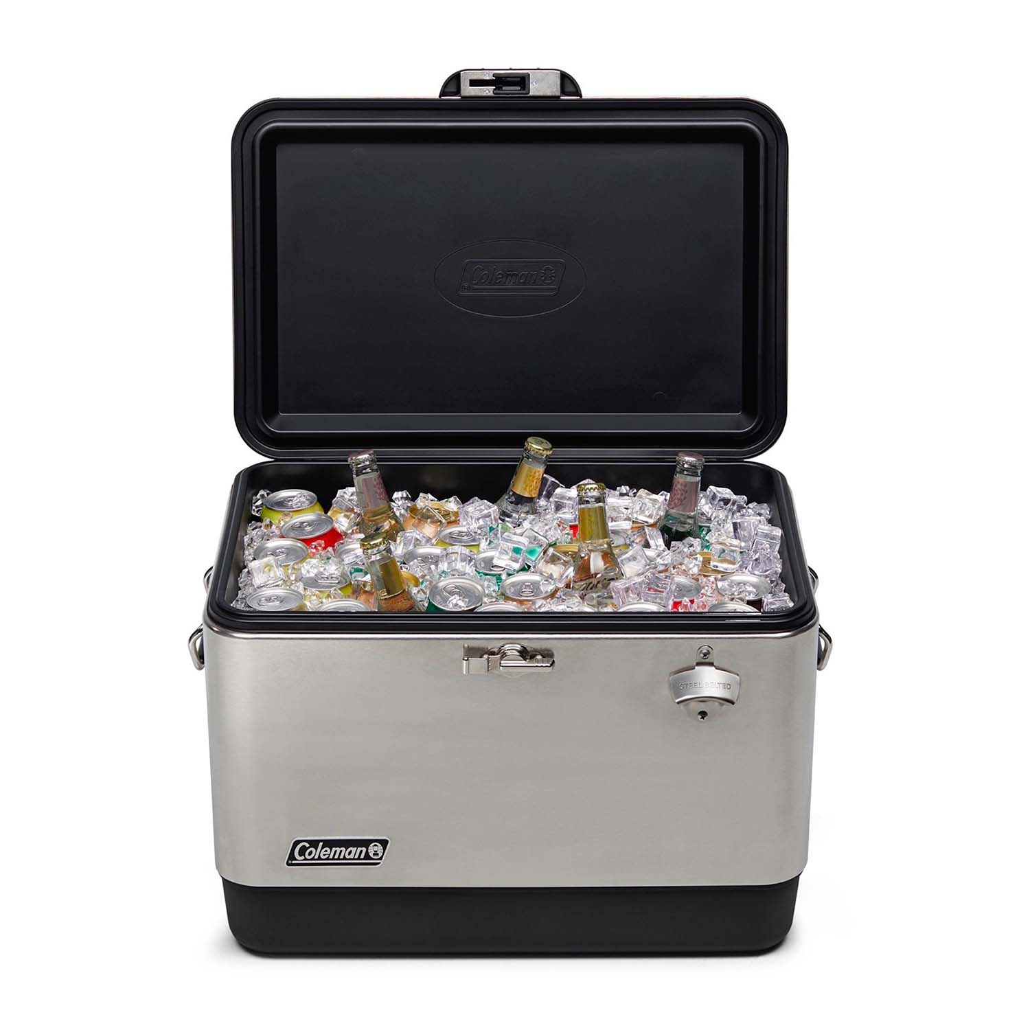 51L Ice Chest Steel Cooler Box Stainless Steel hkcoleman