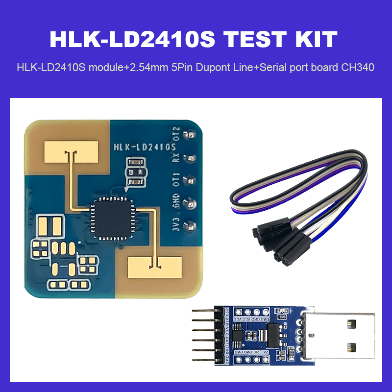 24G Ultra Lowpower Radar Sensing Module LD2410S Test Board Kit Human Presence Sensing Switch