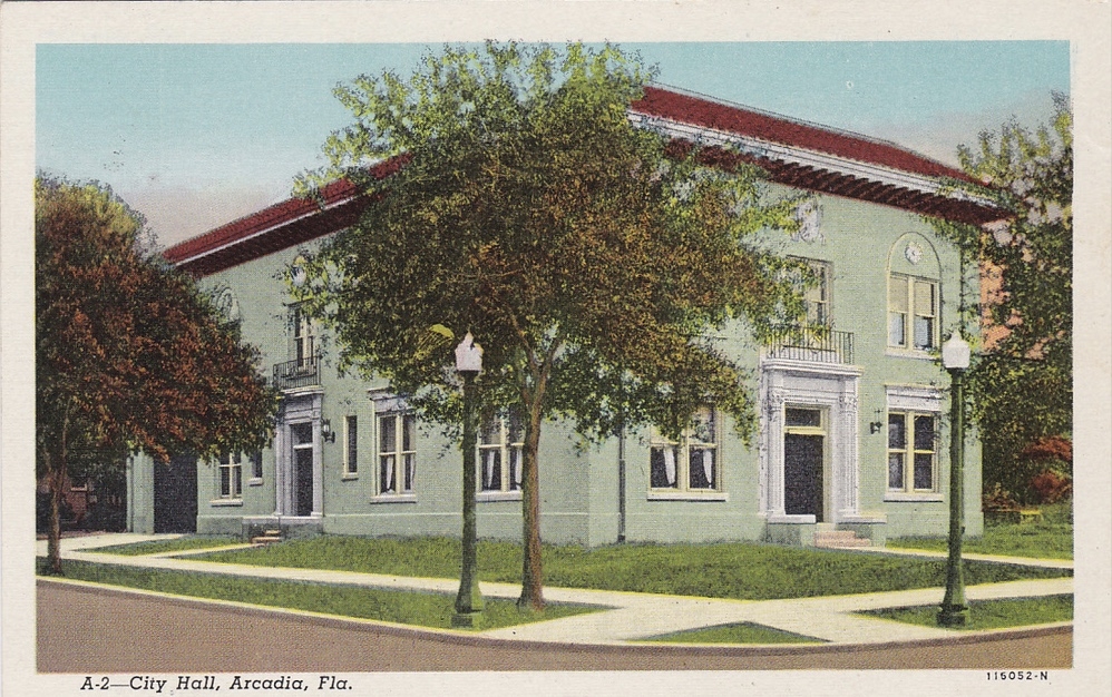 Photo City Hall, Arcadia, Fla. Postcard View