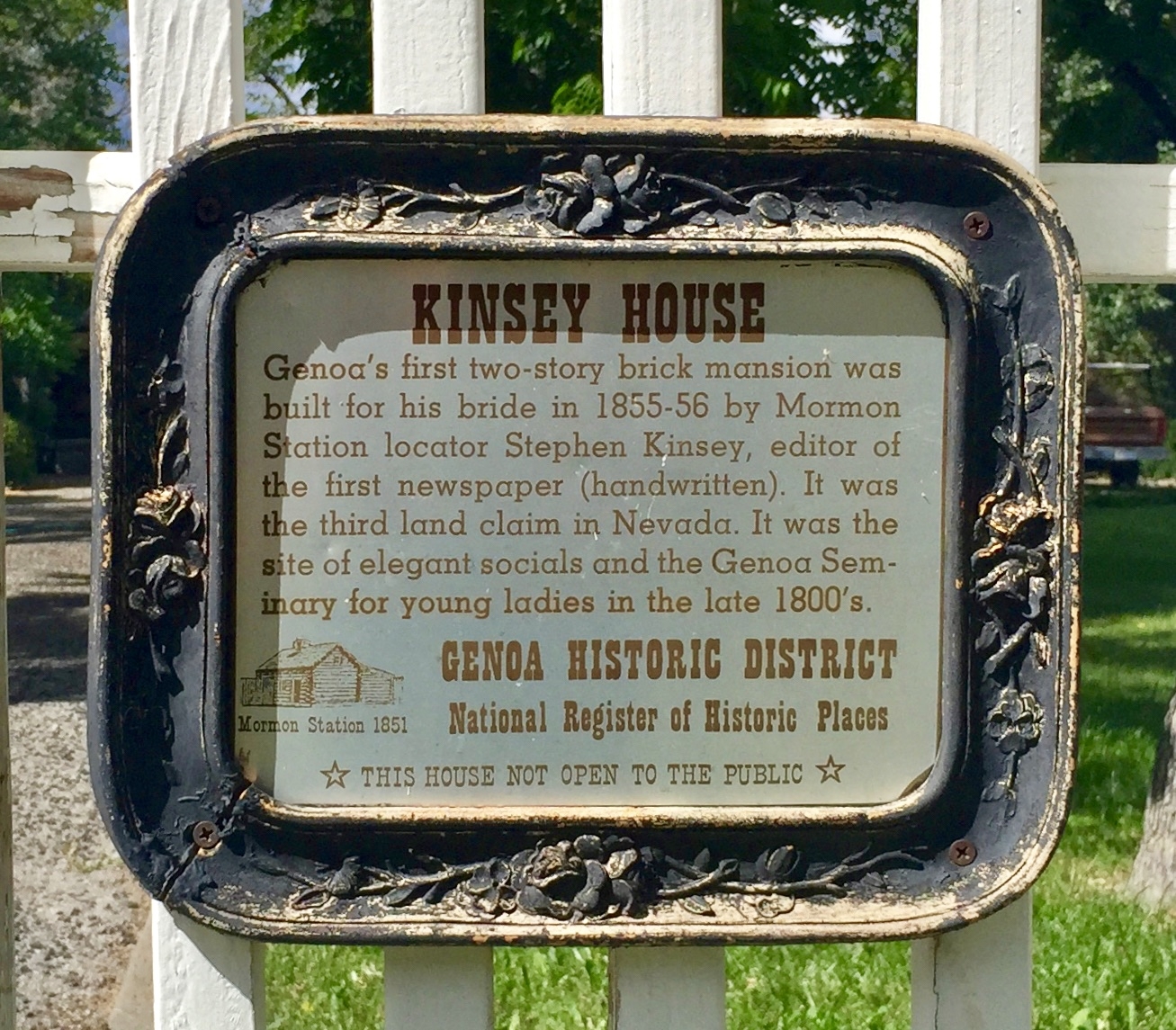 Photo Kinsey House Marker