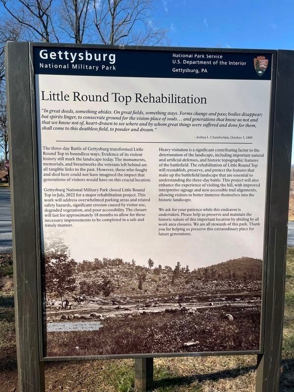 Little Round Top Rehabilitation Historical Marker