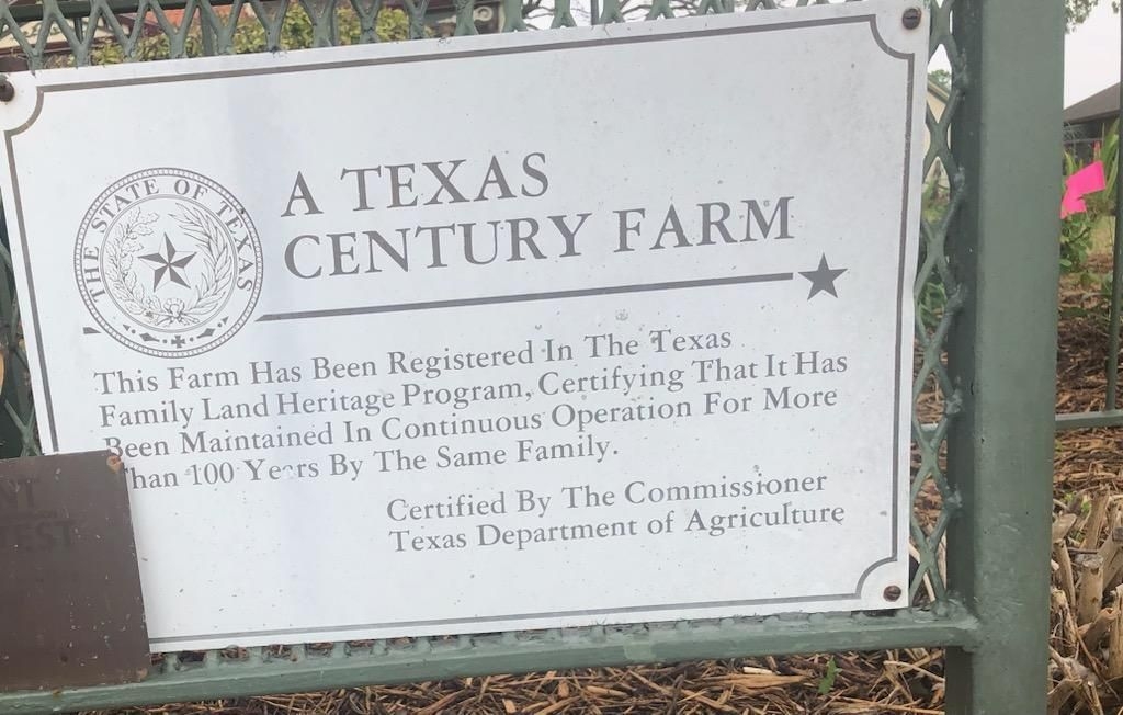 Photo Texas Century Farm sign