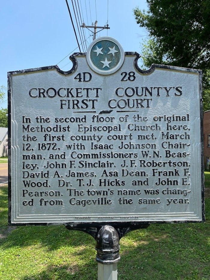 Photo Crockett County's First Court Marker