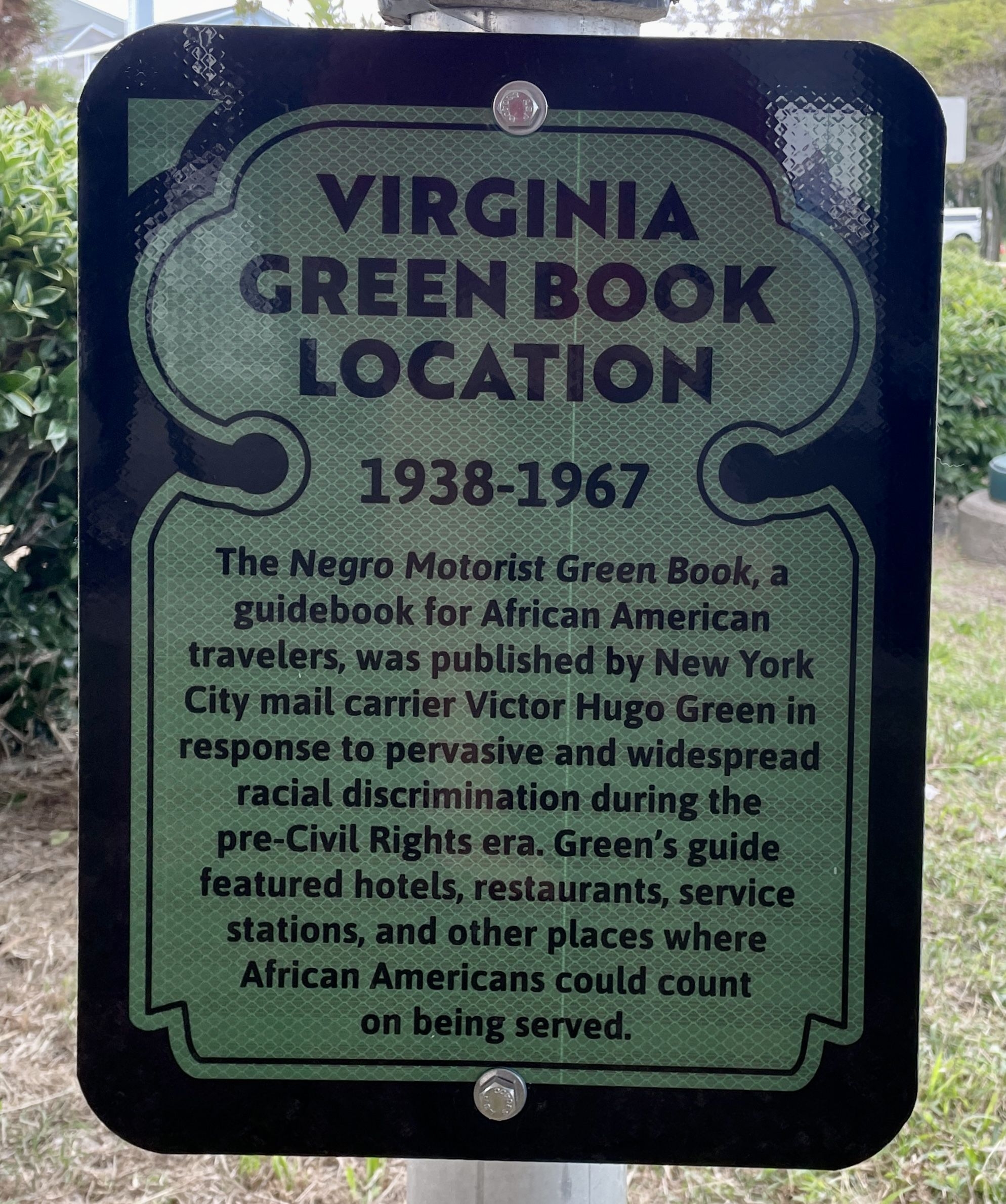 Photo Virginia Green Book Location Marker